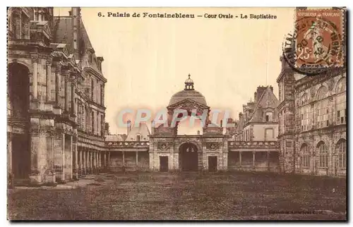 Palais de Fontainebleau - Cour Ovale - Ansichtskarte AK