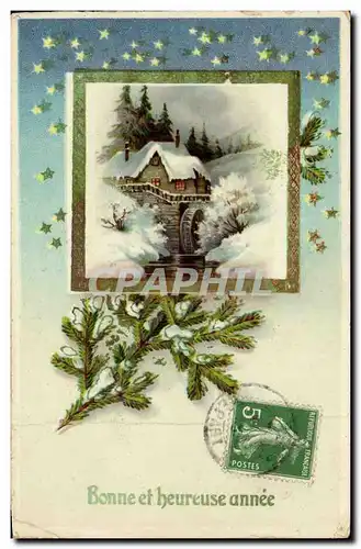 Fetes - Bonne et Heureuse Annee - Starry winter scene - Ansichtskarte AK