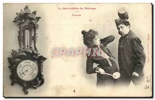 Fantaisie - Humour - La Barometre du Menage - Tempete - Cartes postales