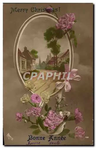 Fantaisie - Merry Christmas - Noel - Country Scene Ansichtskarte AK