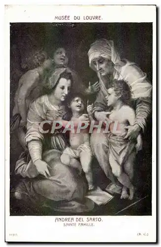 Paris -1 - Musee du Louvre - Andrea Del Sarto - Sainte Famille - Ansichtskarte AK