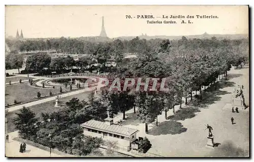 Paris - 1 - Le Jardin des Tuileries - Tour Eiffel - Eiffel Tower - Ansichtskarte AK