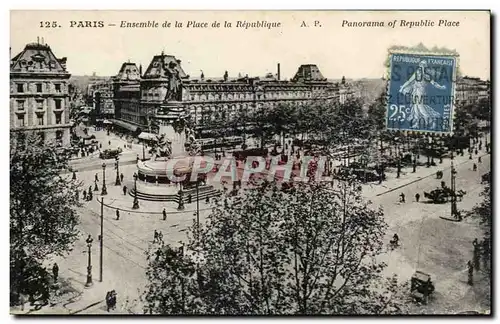 Paris - 10 - Ensemble de la Place de la Republique - Ansichtskarte AK