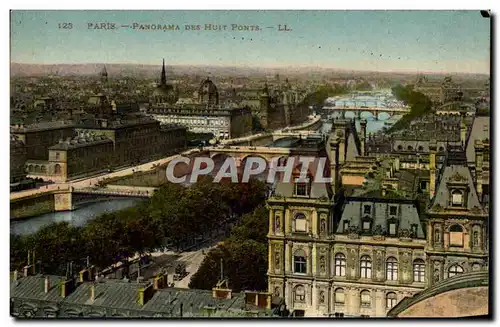 Paris - 1 - Panorama des Huits Ponts - Ansichtskarte AK