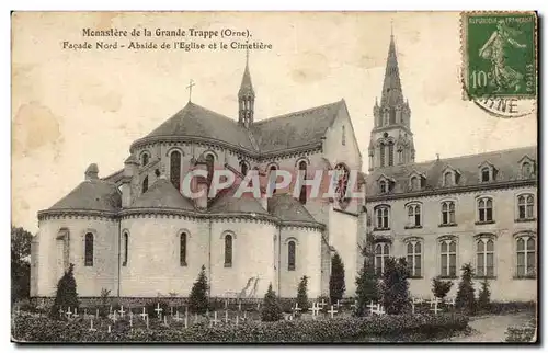 Monastere de la grande trappe Facade nord Abside de l&#39eglise et le cimetiere Ansichtskarte AK