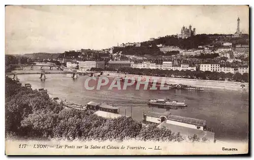 Ansichtskarte AK Lyon Les ponts sur la SAone et coteau de fourviere