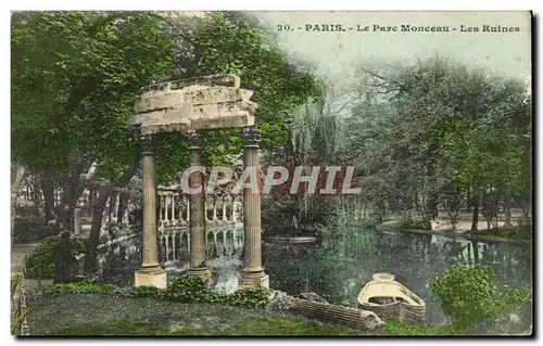 Ansichtskarte AK Paris Le parc Monceau Les ruines