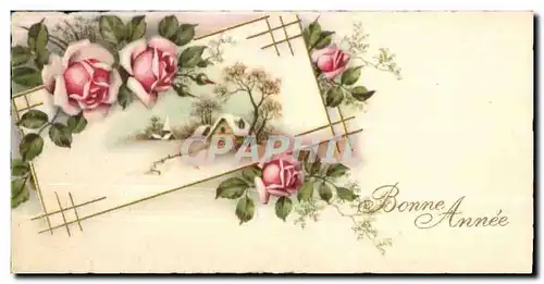 Cartes postales Fantaisie Fleurs Bonne annee