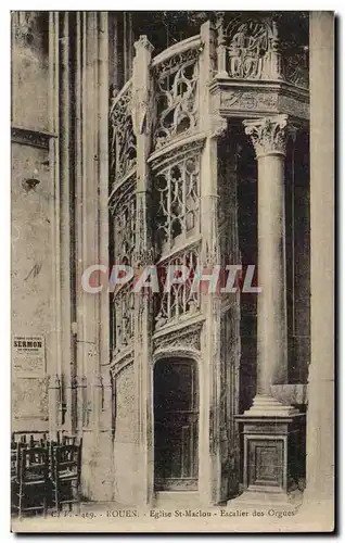 Rouen Cartes postales Eglise St maclou Escalier des orgues