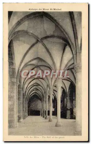 Cartes postales Abbaye du Mont St Michel Salle des hotes