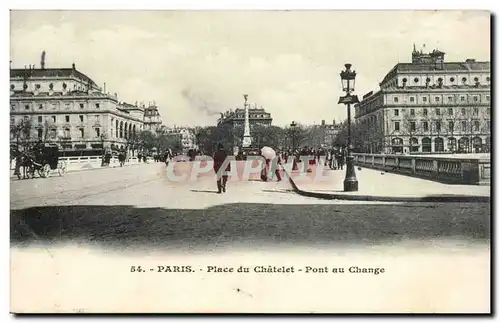 Paris Ansichtskarte AK Place du Chatelet Pont au change