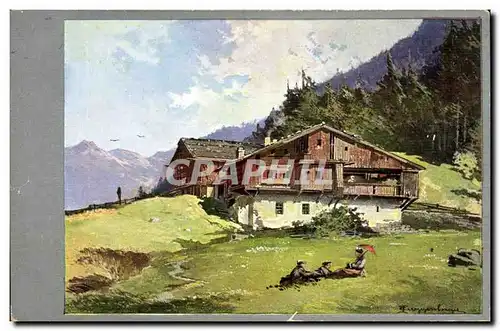 Cartes postales Fantaisie Paysage a la montagne