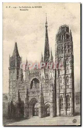 Rouen Cartes postales CAthedrale Ensemble