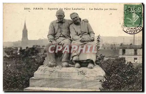 Paris Ansichtskarte AK Square du Pere Lachaise Le declin par Steiner