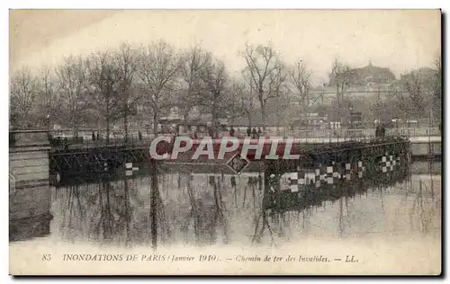 Paris Cartes postales Inondations de janvier 1910 Chemin de fer des Invalides