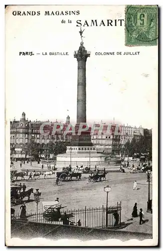 Paris Ansichtskarte AK Place de la Bastille Colonne de Juillet Grands magasins de la Samaritaine