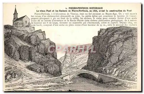 Ansichtskarte AK Pierre Perthuis Le vieux pont et les rochers de Pierre perthuis en 1825 avant la construction du