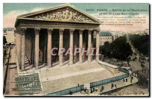 Paris Cartes postales Eglise de la Madeleine et les grands boulevards