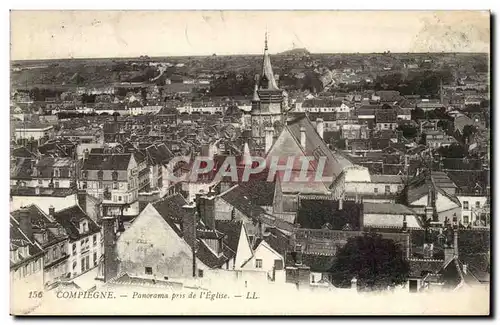 Ansichtskarte AK Compiegne Panorama pris de l&#39eglise