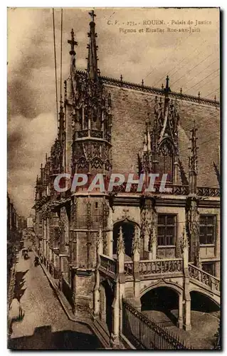 Ansichtskarte AK Rouen palais de Justice Pignon et escalier Rue aux Juifs