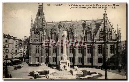 Ansichtskarte AK Rouen Le palais de justice et le monument aux morts pour la patrie