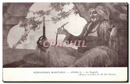 Cartes postales Fantaisie Messageries maritimes Athos II Le Narghile