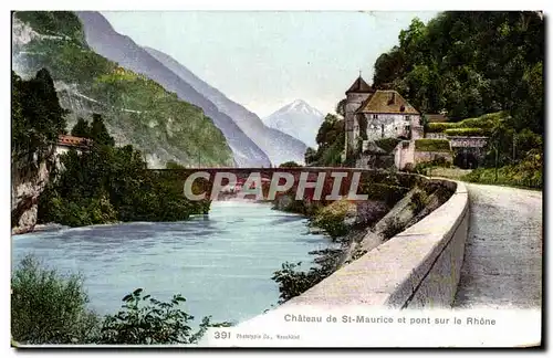 Cartes postales Chateau de St maurice et pont sur le Rhone