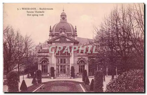 Cartes postales Wiesbaden Kochbrunnen Source thermale