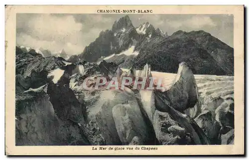 Ansichtskarte AK Chamonix Mont Blanc La mer de glace vue du chapeau