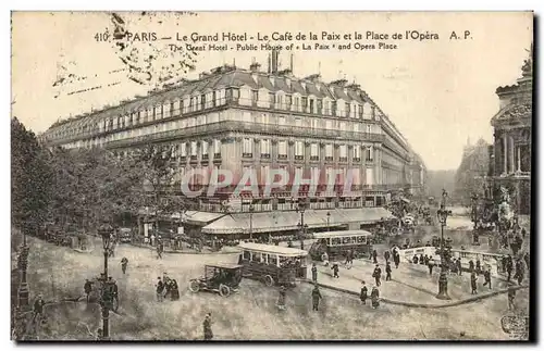 Paris - 9 - Le Grand Hotel - Le Cafe de la Paix et la Place de l&#39Opera - Ansichtskarte AK
