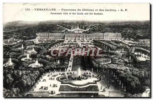 Versailles - Panorama du Chateau et les Jardins - Ansichtskarte AK