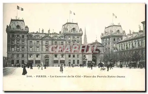 Paris - 4 - Place du Parvis Notre Dame - La Caserne de la Cite - Ansichtskarte AK