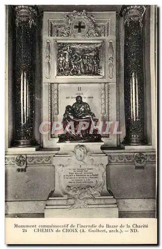 Paris - 1 - Monument Commemoratif de l&#39Incendie du Bazar de la Charite - Cartes postales