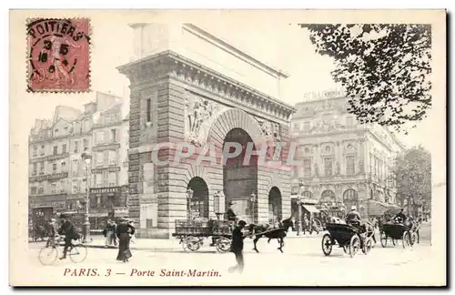 Paris - 10 - Les Boulevards - Porte Saint Martin - Ansichtskarte AK