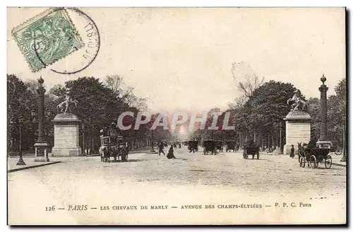 Paris - 8 - L&#39Avenue des Champs Elysees - Les Chevaux de Marly - Ansichtskarte AK