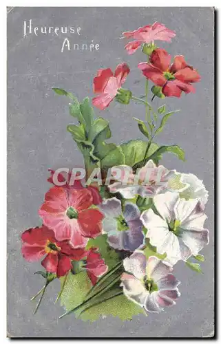 Fetes - Heureuse Annee - Fleurs - Flowers - Colorful Card - Ansichtskarte AK