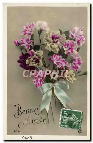 Fetes - Bonne Annee - Fleurs - Flowers - Cartes postales