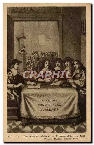 Fantaisie - Homme - Conferences Publique Estampe d&#39Auroux 1633 - Cartes postales