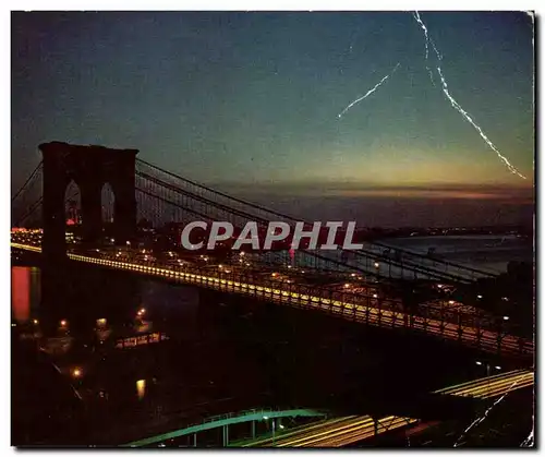 Etats - Unis - USA - New York City - Brooklyn Bridge - Night View of Brooklyn Bridge - Cartes postales