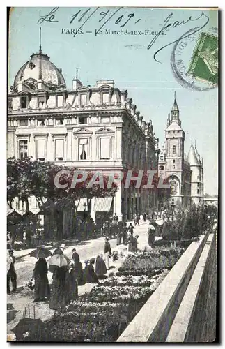 Cartes postales Paris Le marche aux fleurs