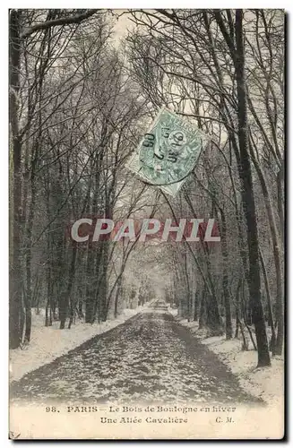 Ansichtskarte AK Paris Le bois de Boulogne en hiver Une allee cavaliere