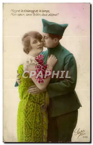 Fantaisie - Couple - Militaria - Soldat - Soldier - Ansichtskarte AK