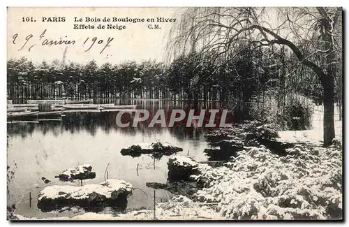 Paris Ansichtskarte AK Le Bois de Boulogne Effets de neige