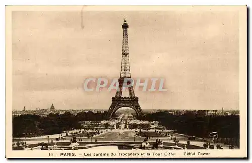 Ansichtskarte AK Paris Jardins du Trocadero et la Tour Eiffel