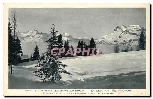 Ansichtskarte AK Saint Gervais en hiver En montant au Prarion Le mont Fleury et les aiguilles de Varens