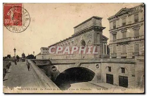 Cartes postales Montpellier Le palais de justice et l'arc de triomphe