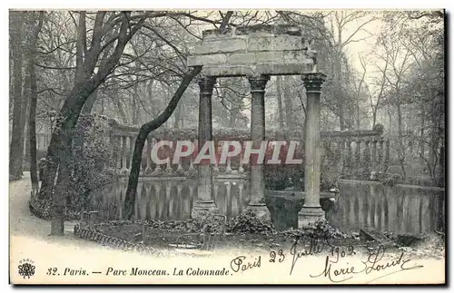 Paris Cartes postales Parc Monceau La colonnade