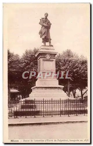 Macon Cartes postales statue de Lamartine ( oeuvre de Falguiere ) inauguree en 1878