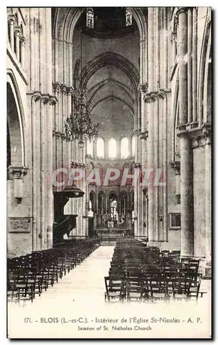 Cartes postales Blois Interieur de l&#39eglise St Nicolas