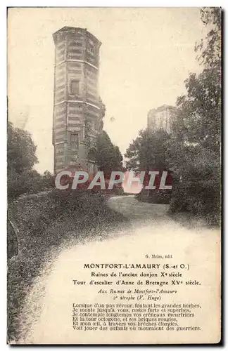 Cartes postales Montfort l&#39Amaury Ruines de l&#39ancien donjon Tour d&#39escalier d&#39Anne de Bretagne